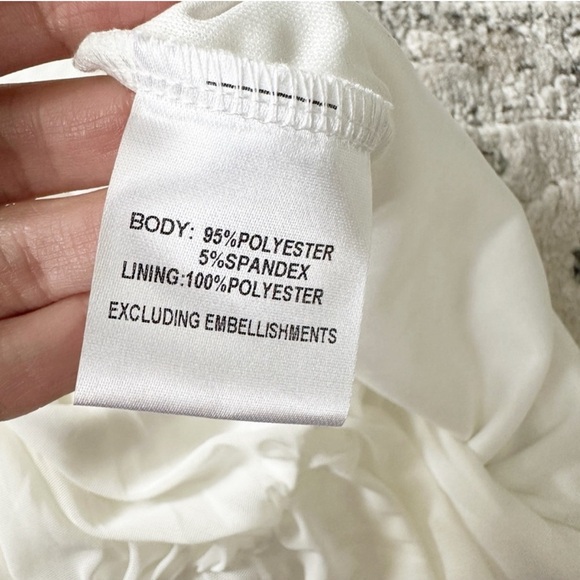 Princess Polly Jocasta White One Shoulder Ruched Mini Dress L - Picture 4 of 4